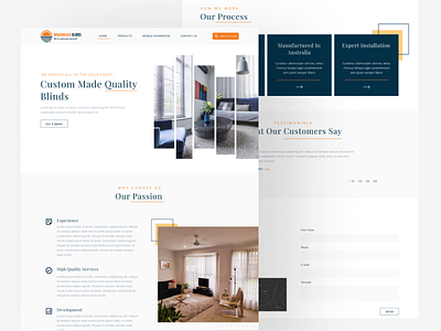 Custom Made Blinds | Home page design landing ui ux