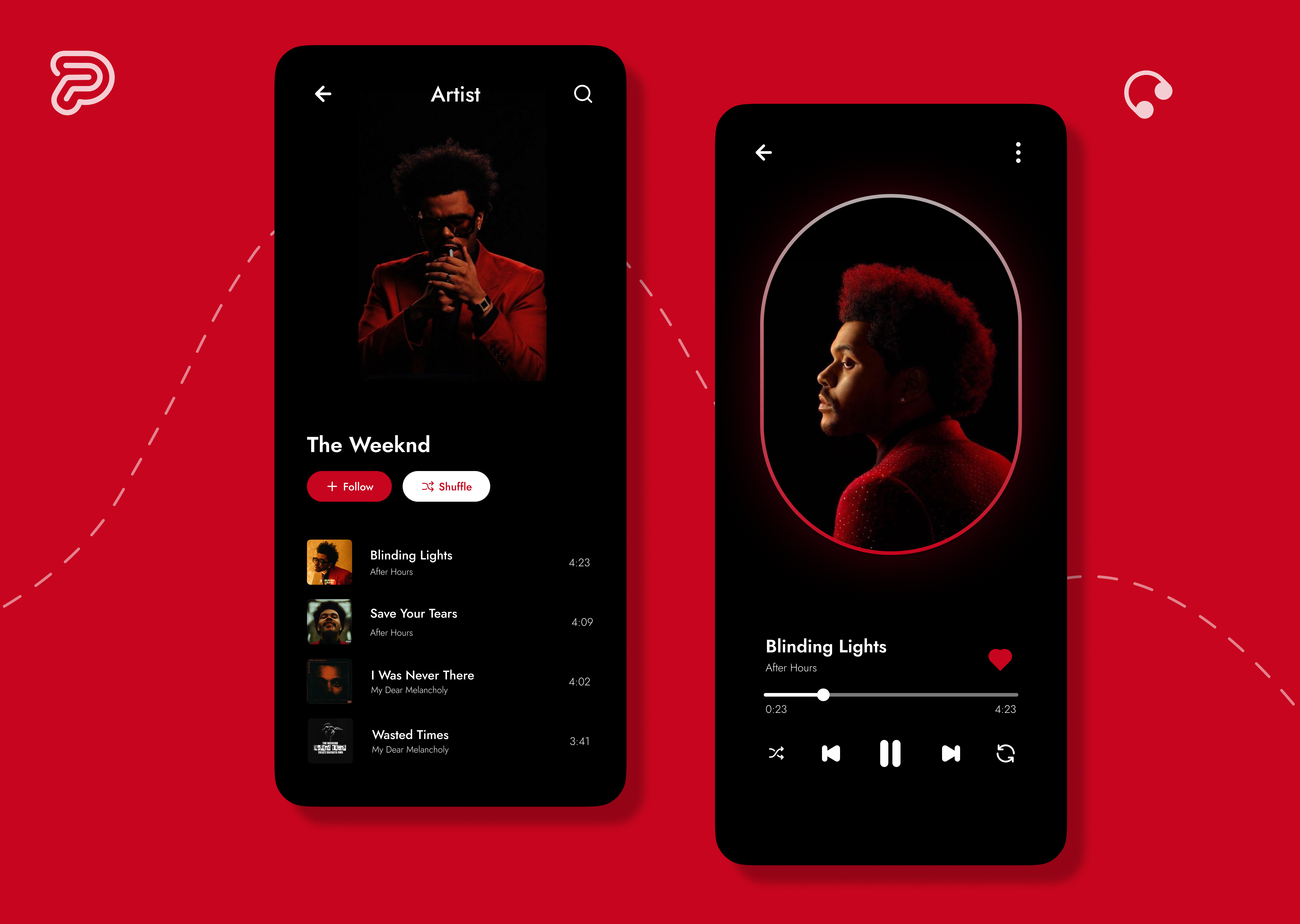 Music Player App 🎵 app app design colorful web design music app music artist player playlist song ui ui design uiux