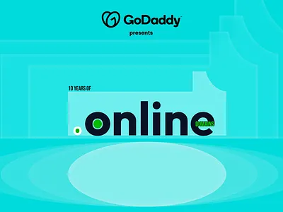.0nline 10 year of celebration by GoDadddy ,godaddy presents .online 10 best branding celebration compitition design dot dribbble dribble godaddy logo modern of online presents years