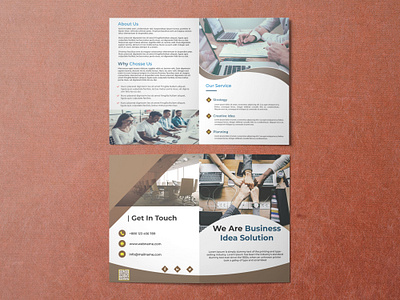 Company Bi-Fold Brochure Design bifold brochure business company company profile design graphic design minimal ist official print