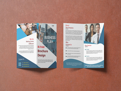 Company Bi-Fold Brochure Design business company company profile corporate design graphic design minimal ist official print