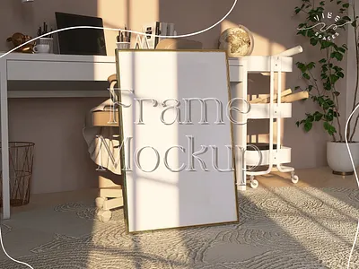 Frame Mockup art display bedroom decor branding mockup customizable lighting design presentation digital art frame mockup framed artwork graphic design high resolution mockup home styling interior design interior styling photoshop customization print design print on demand shadow play visual merchandising visual representation wall decor