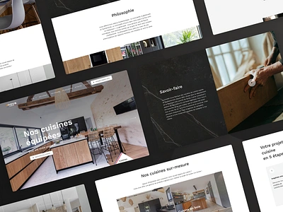 Kitchen landing page conception craft cuisine cuisiniste design kitchen kitchen designer mobile table ui ux web website wood