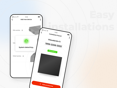 Installation app concept app comissioning concept connecting system design ui ux