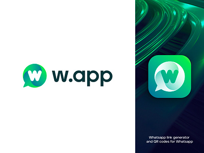 w.app logo concept pt.2 app icon branding chat chat bubble generation generator gradient icon letter link logo logotype negative space qr simple smart social w w.app web3