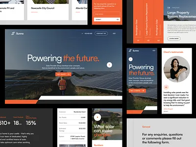 Sunno - Solar Panel Company Website business company homepage landing page provider responsive solar solar company solar panel solar panel company solar power technology template ui ui kits uiux web web design website website design