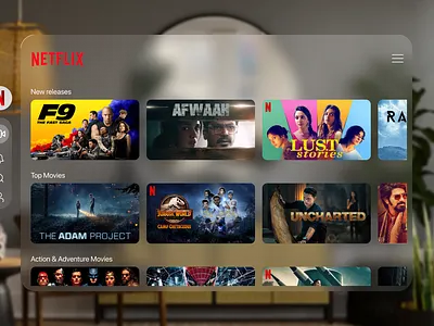 Netflix UI spatial design apple apple vision pro ar augmented reality netflix spatial design ui userexperience userinterface ux vr