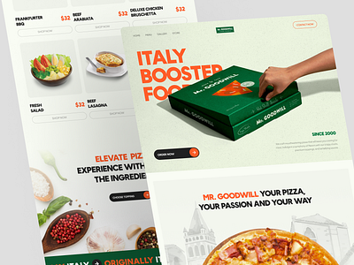 Mr.Goodwill Pizza Website branding creative delivery design eat fastfood food minimalist pizza simple ui uiux website