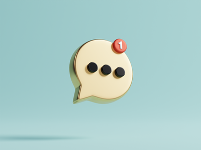 Animated chat bubble - 3D icon 3d 3d icon animated icon animation blender chat chat bubble chat icon gif graphic design icon pack illustration lowpoly render uiux