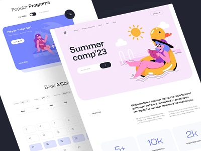 Summer Camp Landing Page booking camp concept landing page summer ui uiux ux webdesign website