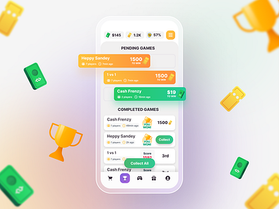 Lottery Casino App Concept app branding casino clean design illustration lottery minimalistic typography ui ux