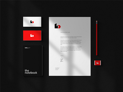 LetsBegin™ Visual Identity 2d 3d ai branding business business card design graphic design lb logo letter logo letterhead logo logo design logos red logo robot technology logo typography visual identity