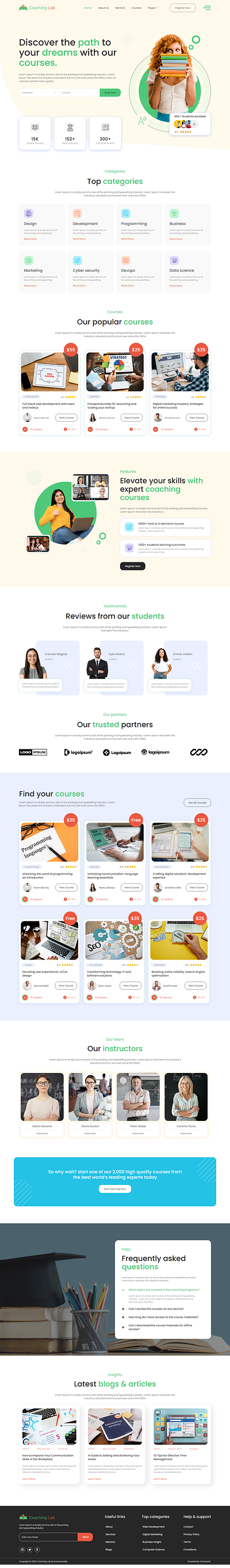 Coaching Lab - Coaching Center Elementor Template Kit branding consulting design design idea graphic design health and beauty instrucor life style mentor personal development success training training center ui ux website yoga