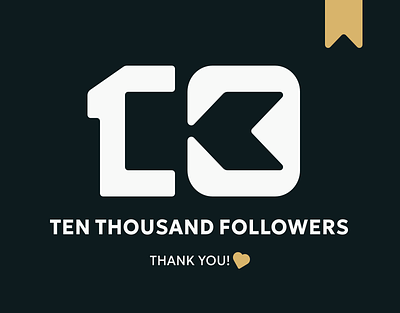 10K followers 10 10k branding follower logo monogram number subscriber ten thank you thanks thousand vector