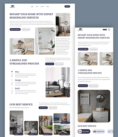 Home Renovation app blue branding clean design color creative design figma graphic design illustration landing page logo mobile app typography ui ux vector web design website white