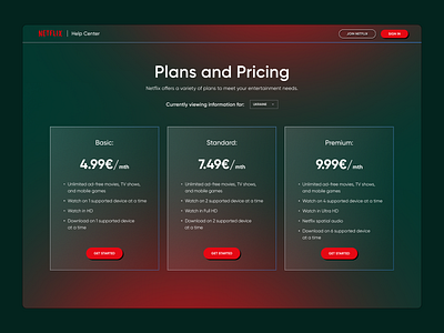 Pricing plan - UI design figma netflix plan pricing plan pricing plan ui design ui