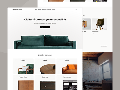 Homepage | Renovated Furniture E-commerce commerce design e commerce furniture homepage mobile responsive rwd ui ux web web design