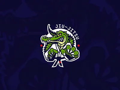 Jiu-Jitsu Section Brand Identity animal branding crocodile design graphic design identity jiu jitsu logo logo design logotype mascot mockup presentation sport symbol vector workout