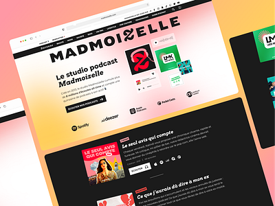 Design UI • Page Podcast (Madmoizelle) branding desktop figma graphic design media podcast ui ui ux web design