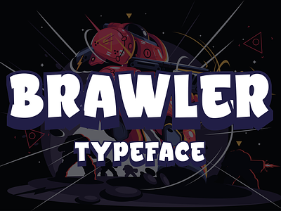 Brawler - Gaming Typeface animation bold branding brawler chubby design display font fortnite gaming graphic design illustration logo modern playful poster sans serif typeface video game