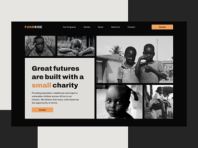Charity website 🧡 above the fold charity charity website daily ui landing page ui