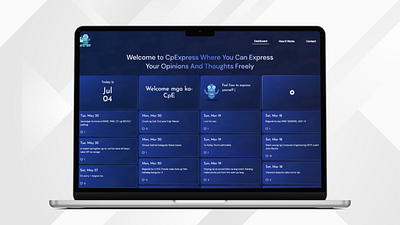 CpExpress: A Futuristic Freedom Wall for CPE Students blue bluegradient branding freedomwall futuristic gradient ui webdesign