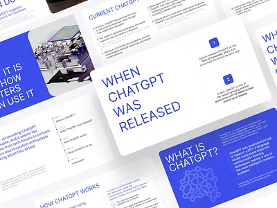 ChatGPT Presentation Design artificial blue branding chatgpt deck graphic design illustration mobile presentation ui ux vector