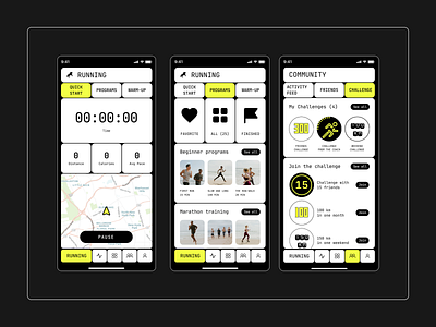 Mobile app for running - UI/UX design app design figma mobile running ui ui design