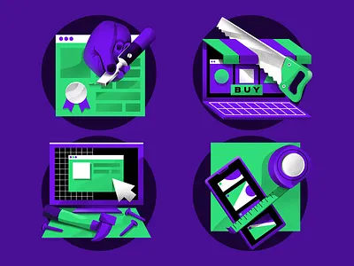 Makers' Den Website Illustrations branding business illustration company website design design studio developers development digital art digital illustration digital painting graphic design illustration illustration art illustrator interface illustrations marketing services web development website graphics website illustrations