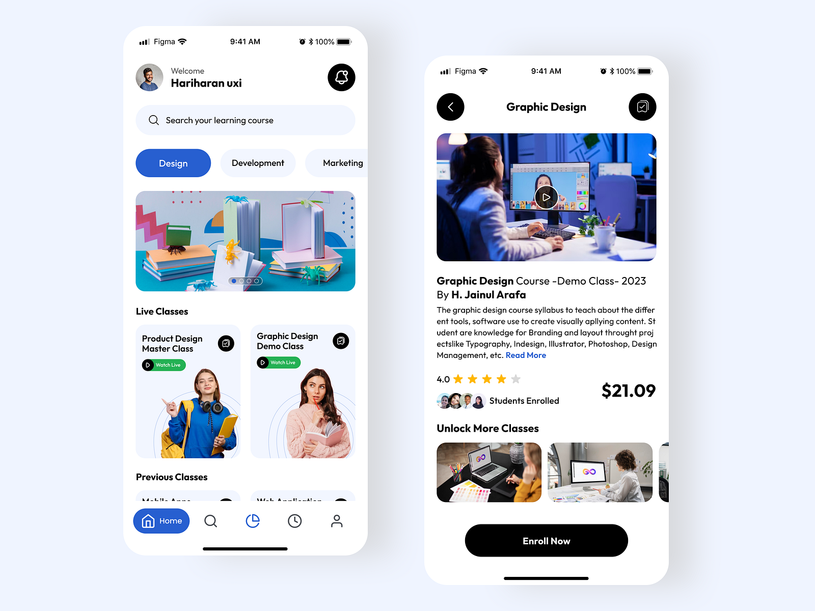 E - Learning App Design by Hari on Dribbble