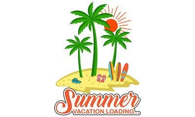 Summer Vacation Loading T shirt Design beach design illustration ocean sea summer t shirt t shirt design typography vacation vector world