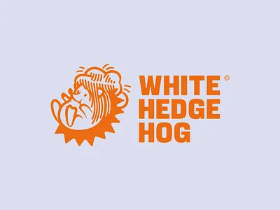 Hedgehog + Lion's Mane Mushroom branding colors design graphic design hedgehog illustration lion`s mane logo logobook mushroom orange vector white
