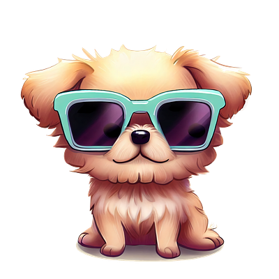 Puppy with a glasses animal design graphic design illustration