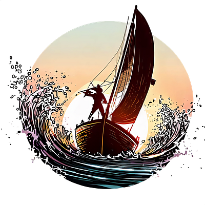 Sailing with the waves design graphic design illustration vector