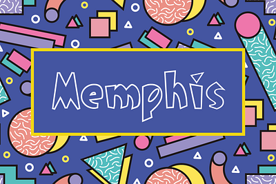 Memphis - Optimistic Typeface 1980s 1990s branding child childish creative design font fun funky geometric graphic design illustration kid logo playful quirky sans triangle typeface