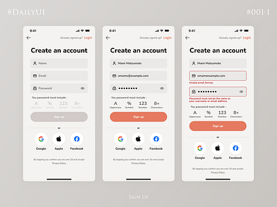 DailyUI 001 Sign Up 001 dailyui design graphic design signup ui ux vector