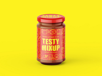 Testy Mixup Jar Label Design. cream design designer dielines eating food foodpackage foods graphic design illustration jar label labeldesign nutrition package packaging tasty wrapping