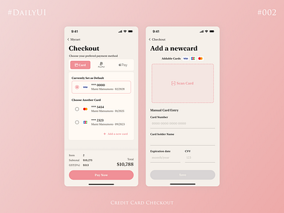 DailyUI 002 Login 002 checkout dailyui design ui ux