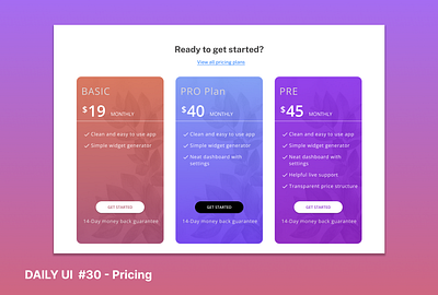 Daily UI # 30 app dailyui design mobile app pricing ui ux web