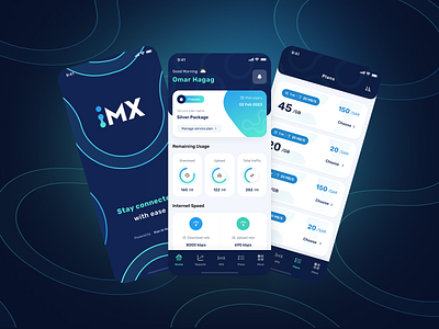 iMX - Internet Service App branding graphic design internet ui ux