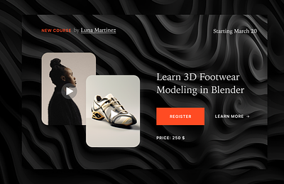 UI concept - 3D footwear course presentation concept design designconcept footwear geometric composition graphic design ui web webdesign website