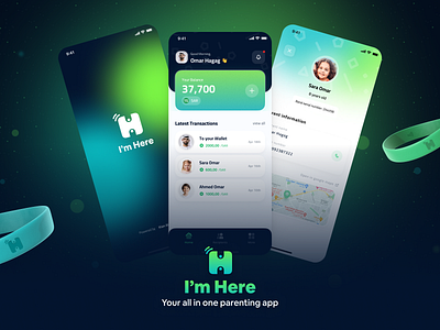 I'm Here - Fintech Parenting App branding colorfull fintech graphic design parenting ui ux