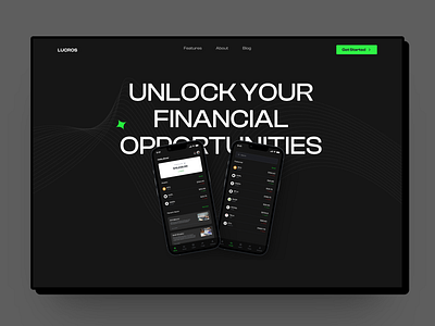 Fintech Landing Page - Lucros app bank crypto design finance fintech product product design ui user experience user interface ux web web interface website wip