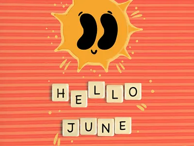 Hello June graphic design illustration procreate