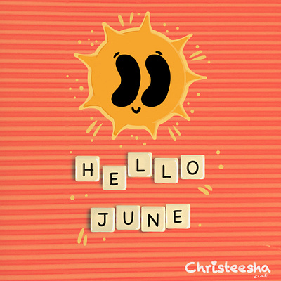 Hello June graphic design illustration procreate