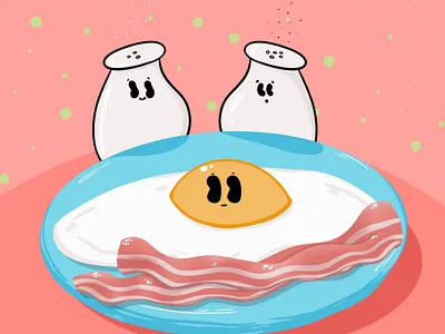 Funny breakfast graphic design illustration procreate