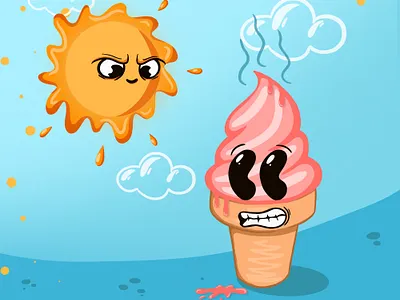 Hot sommer graphic design illustration procreate