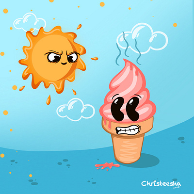 Hot sommer graphic design illustration procreate