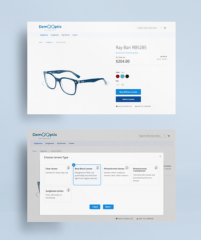 Solution for Online Eyeglass Business design extension eyeglasses eyewear glasses online shop ui