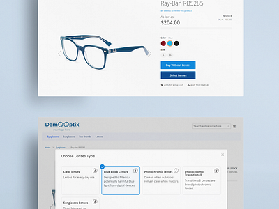 Solution for Online Eyeglass Business design extension eyeglasses eyewear glasses online shop ui